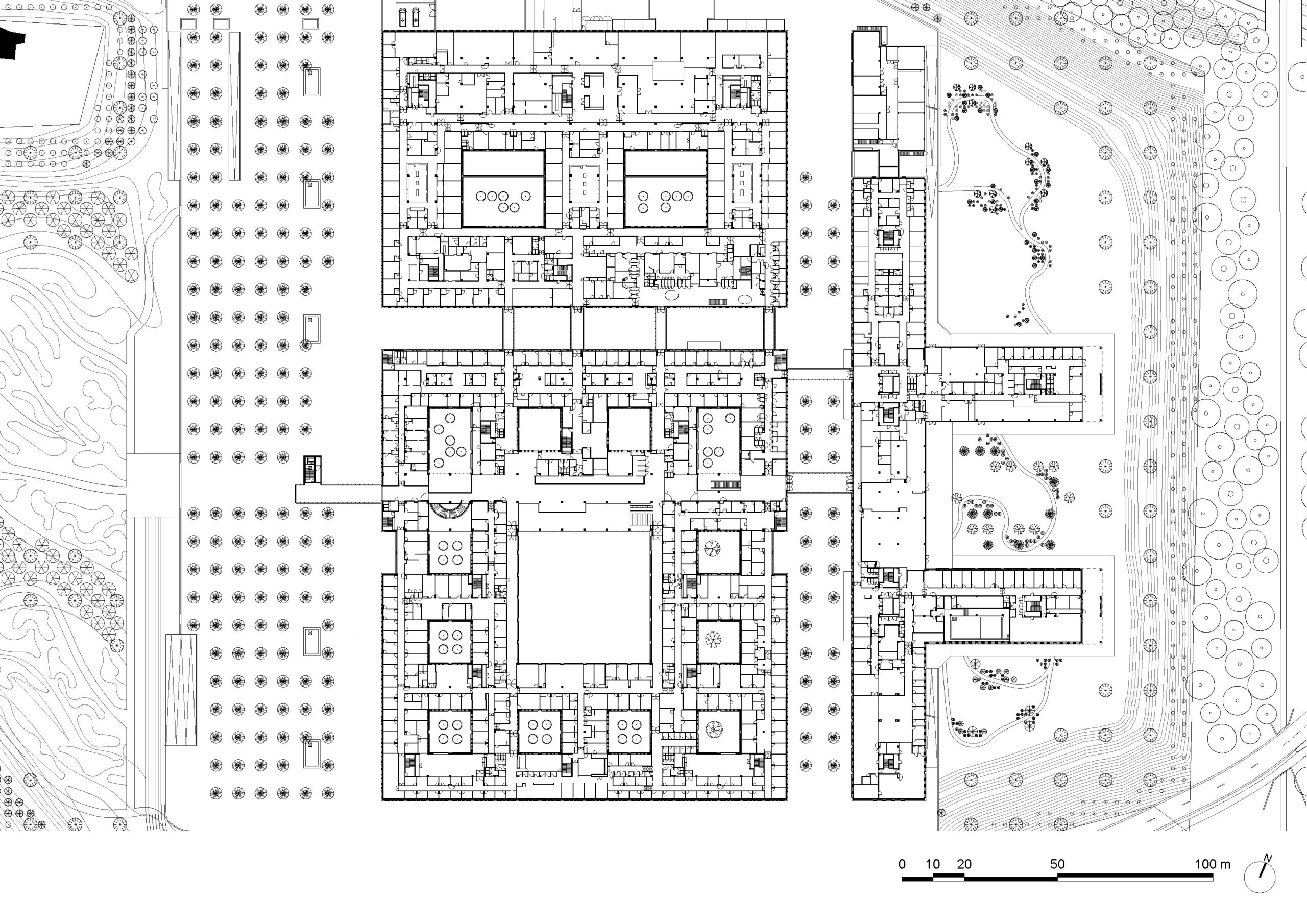 architecture-contemporaine-grand-hopital-de-charleroi-campus-des-viviers-VK-plan-premier-étage