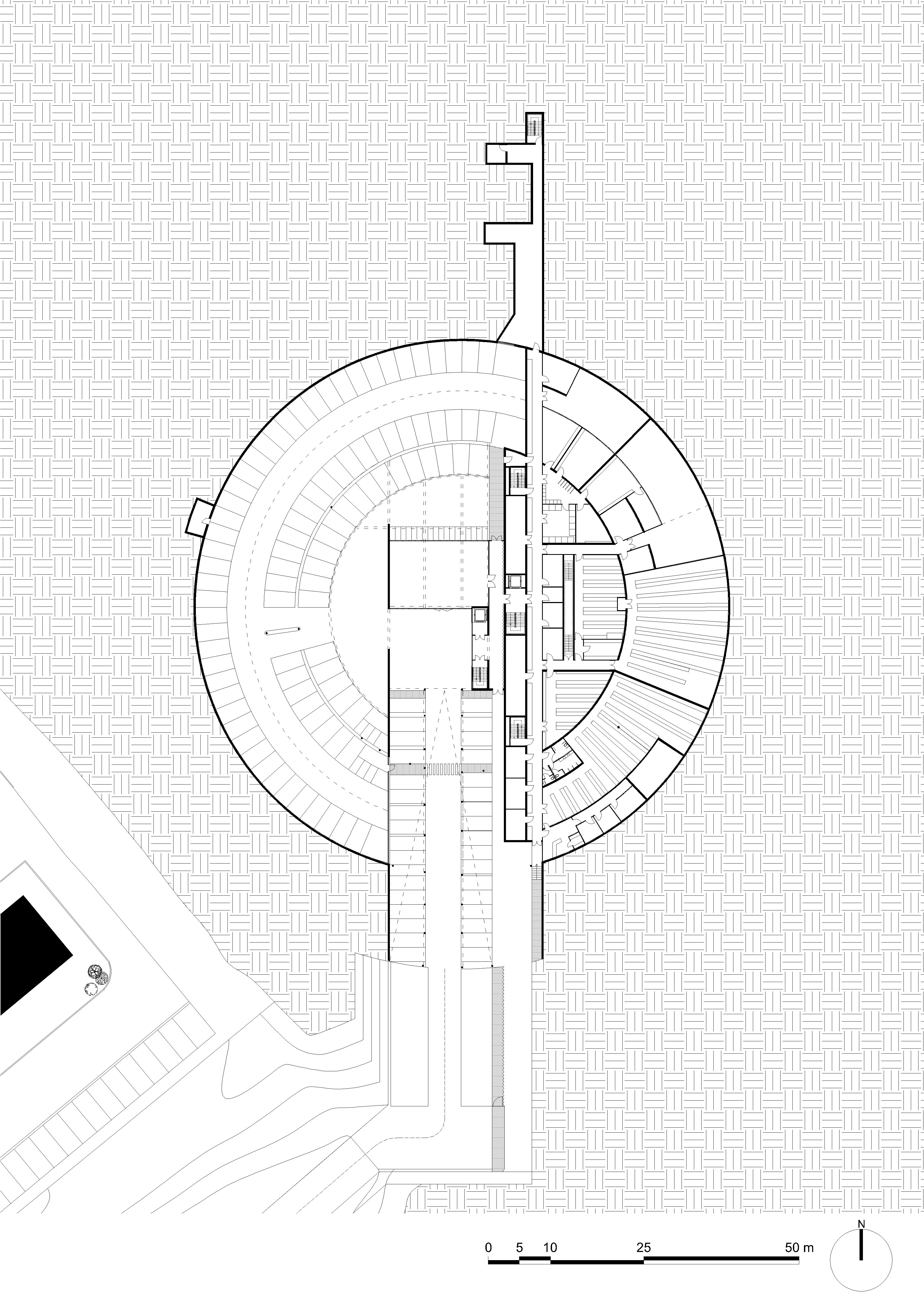 architecture-contemporaine-samyn-and-partners-caserne-pompier-charleroi-cercle-plan-sous-sol