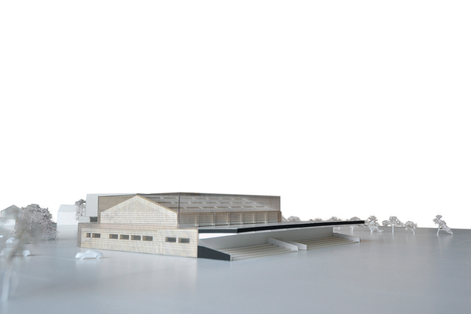 architecture -contemporaine-centre-culturel-sportif-scailmont-manage-rénovation-extension-bois-béton-maquette