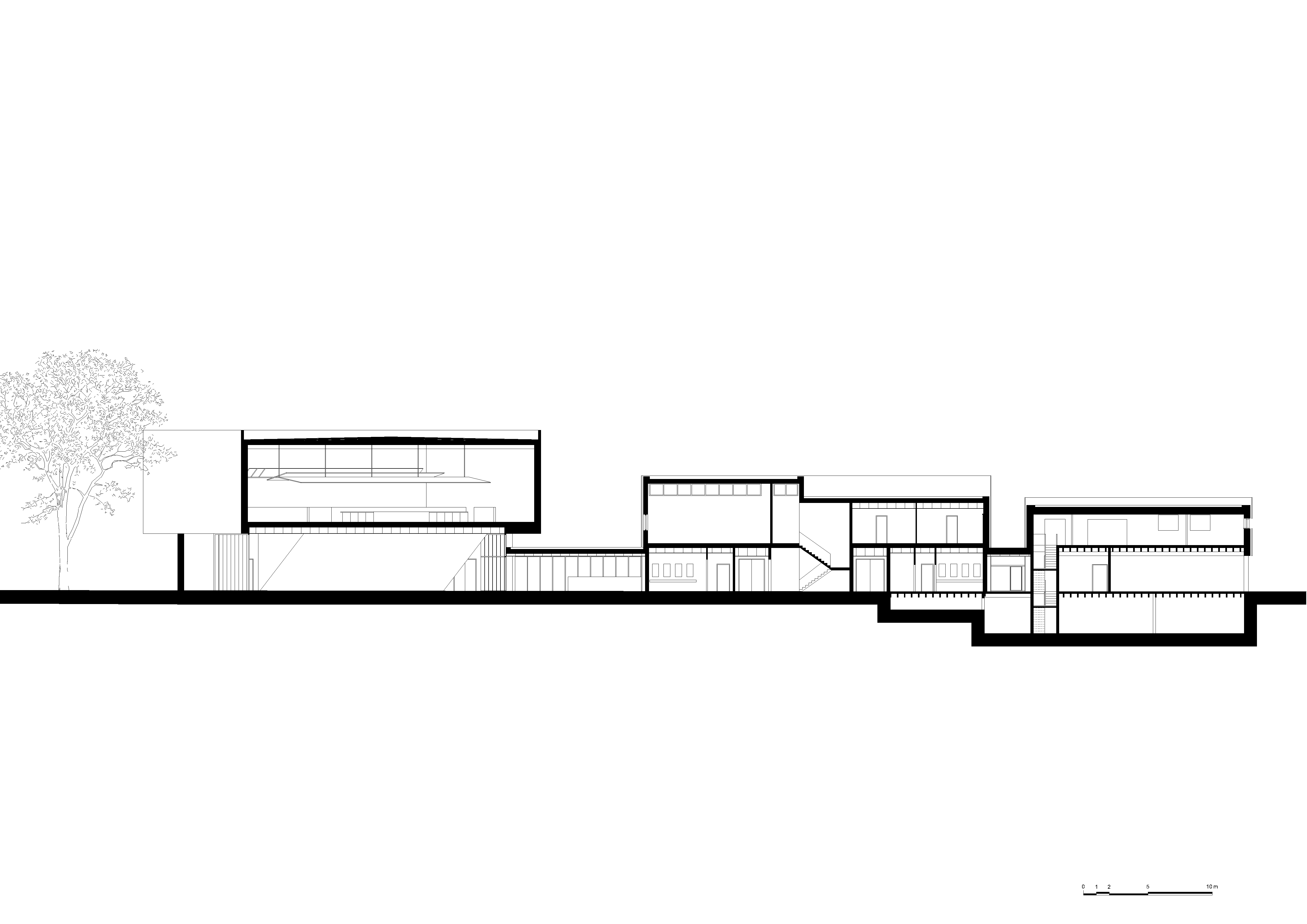 architecture -contemporaine-centre-culturel-sportif-scailmont-manage-rénovation-extension-bois-béton-coupe