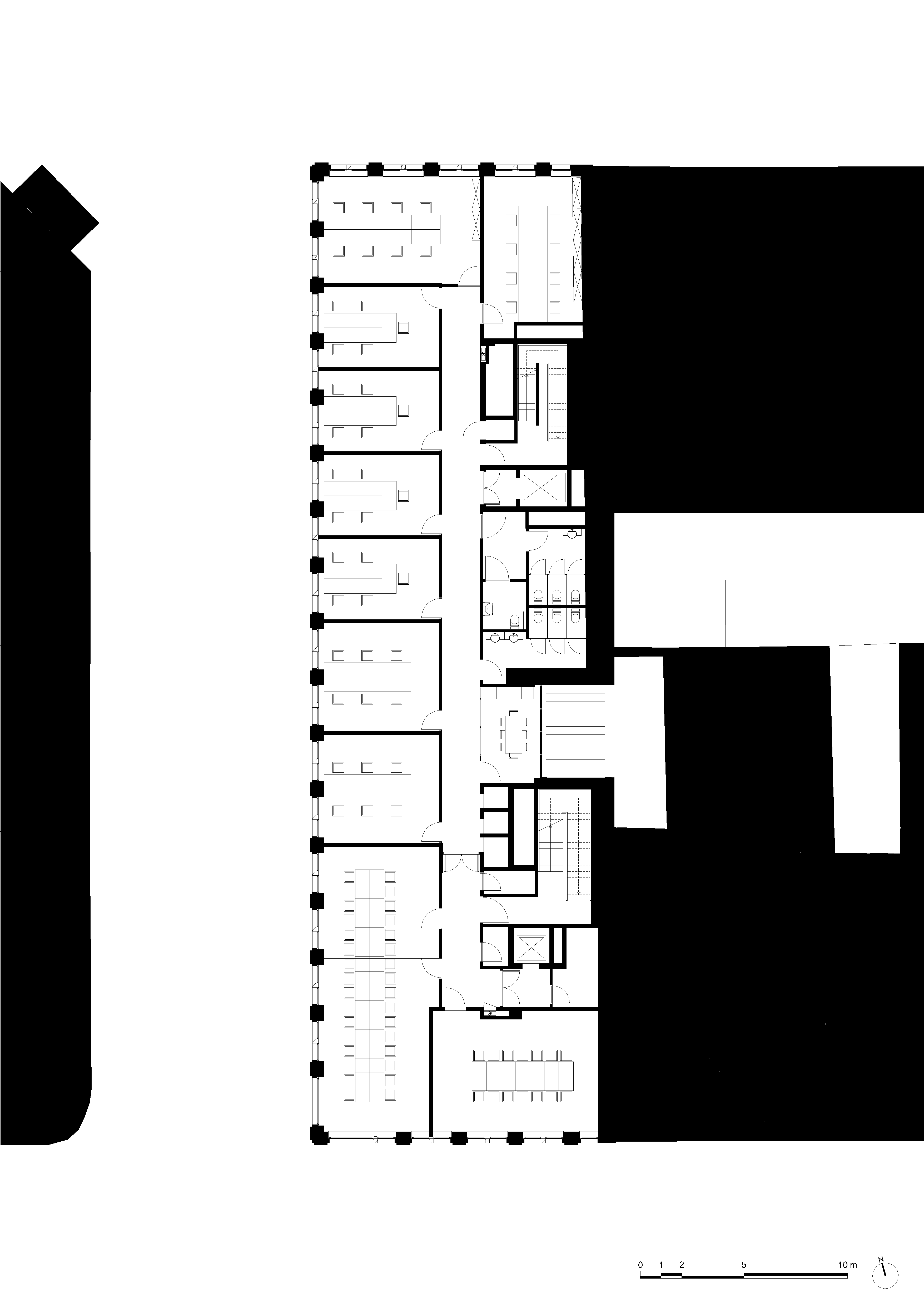 architecture-contemporaine-dockin-sambrinvest-bureau-innovation-charleroi-brique-émaillée-plan-premier-étage