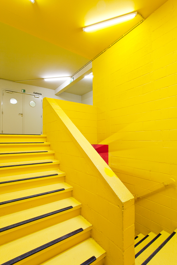 architecture-contemporaine-hall-sports-farciennes-rénovation-photo-escalier