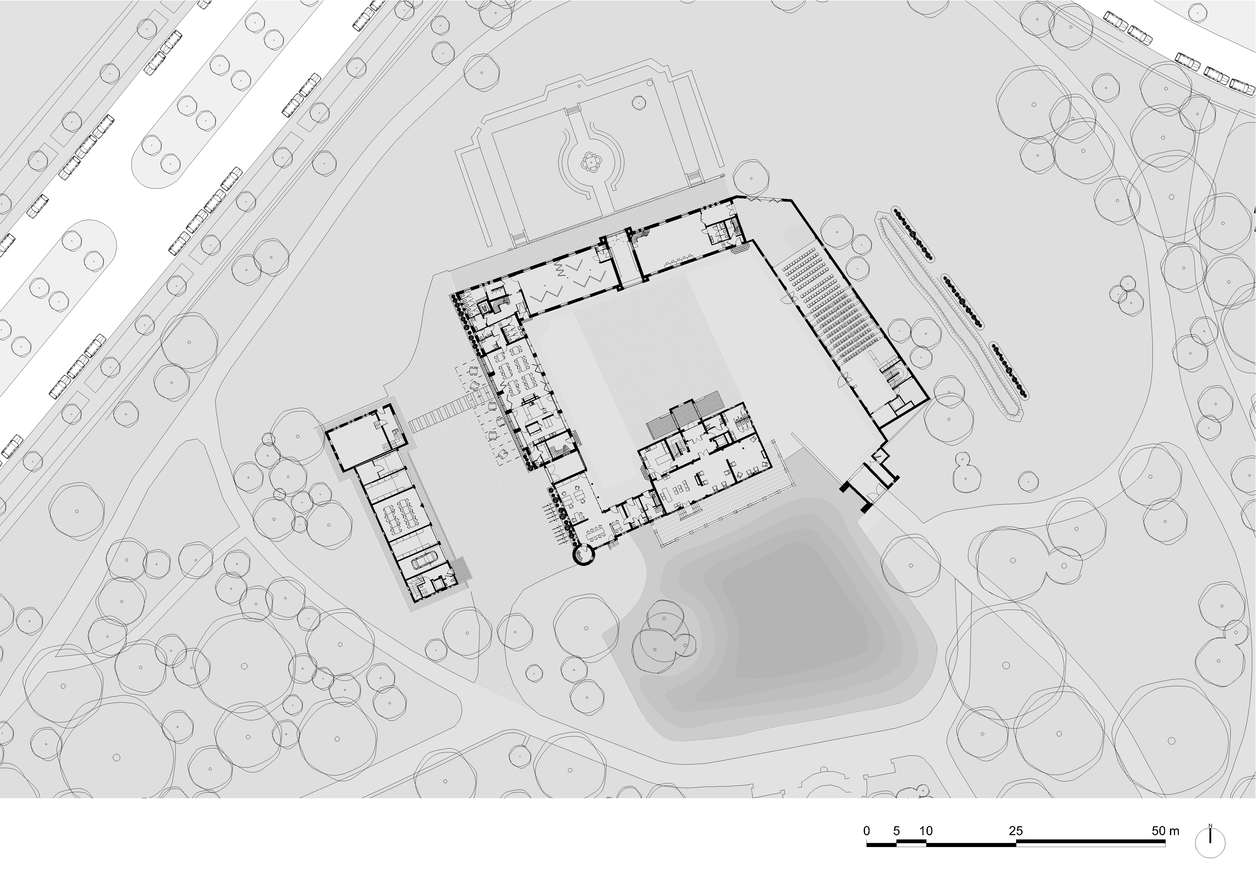 architecture-contemporaine-rénovation-extension-château-Karreveld-plan-implantation