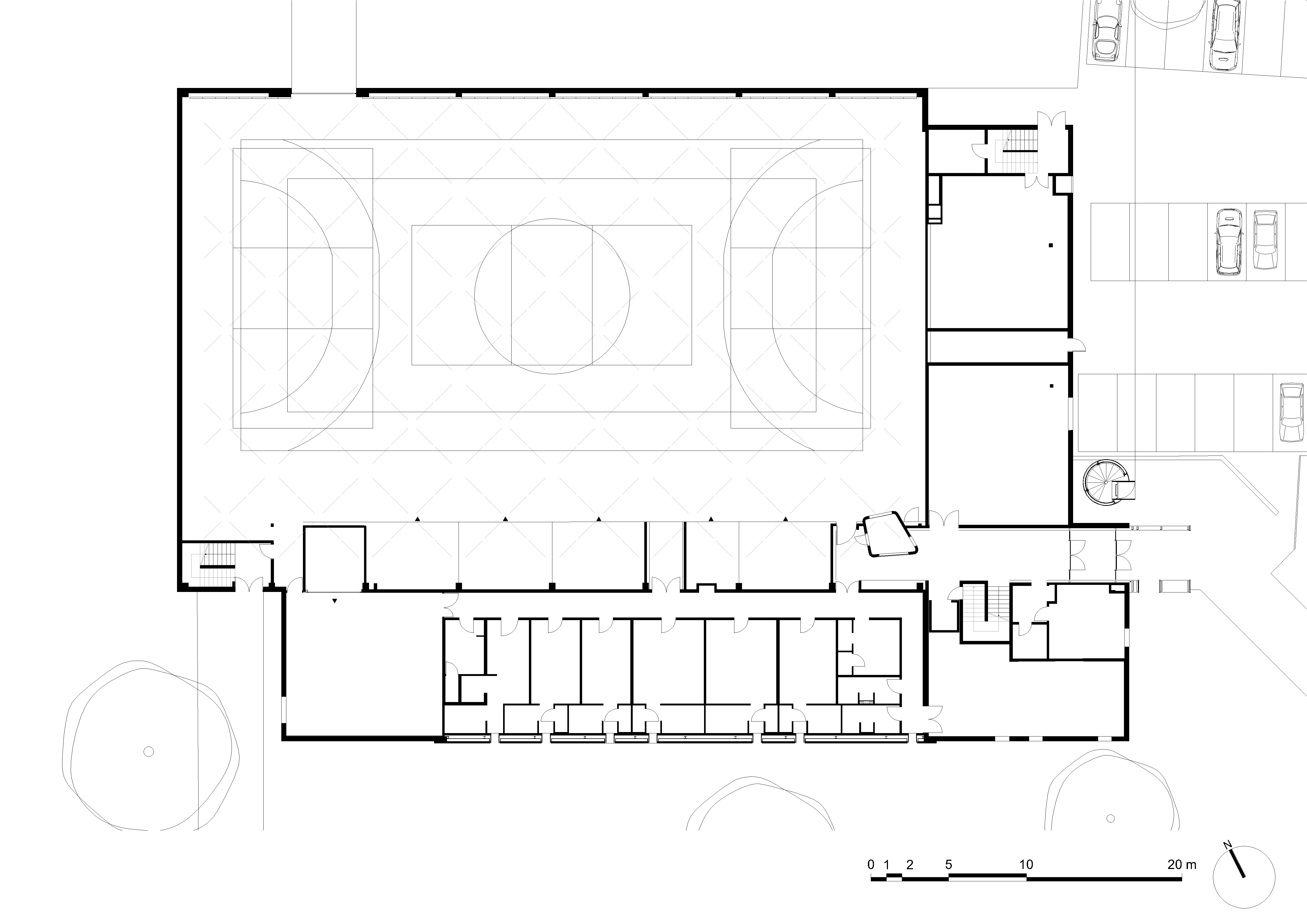 architecture-contemporaine-hall-sports-farciennes-El-Nino-rénovation-plan-rez-chaussée