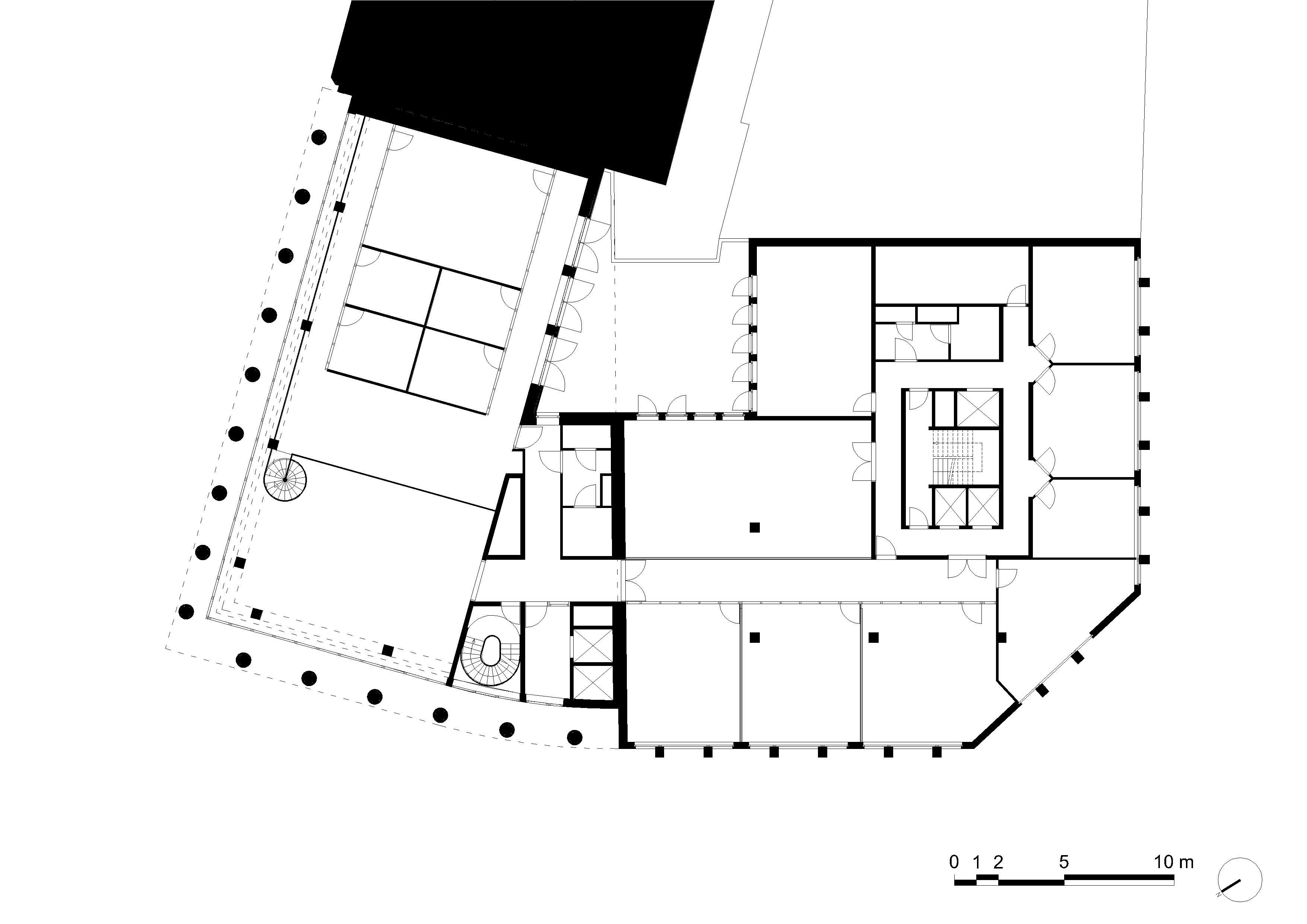 architecture-contemporaine-bureau-siege-SWCS-credit-social-charleroi-reservoir-a-META-RGPA-goffart-polome-plan-premier-étage
