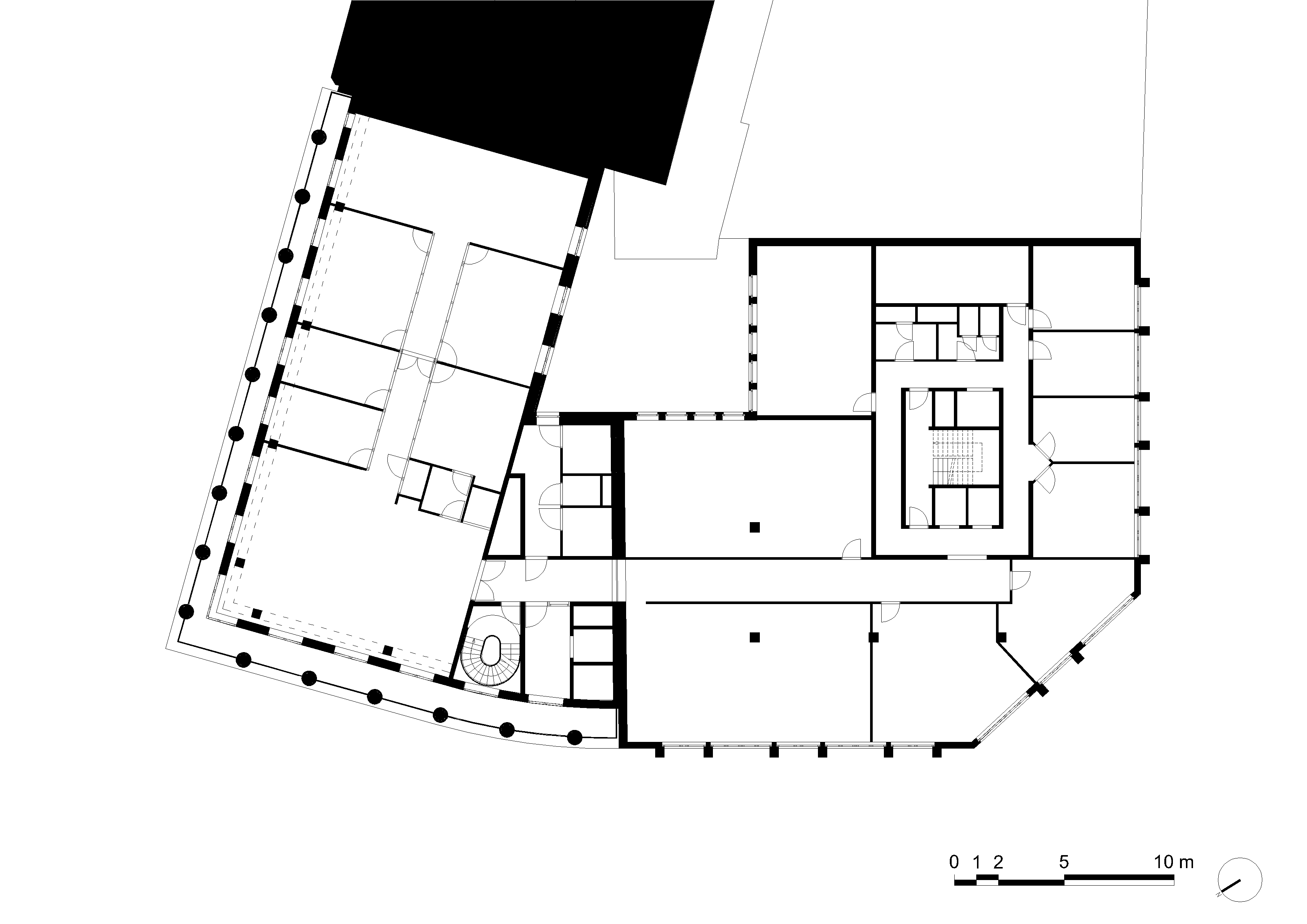 architecture-contemporaine-bureau-siege-SWCS-credit-social-charleroi-reservoir-a-META-RGPA-goffart-polome-plan-deuxieme-etage