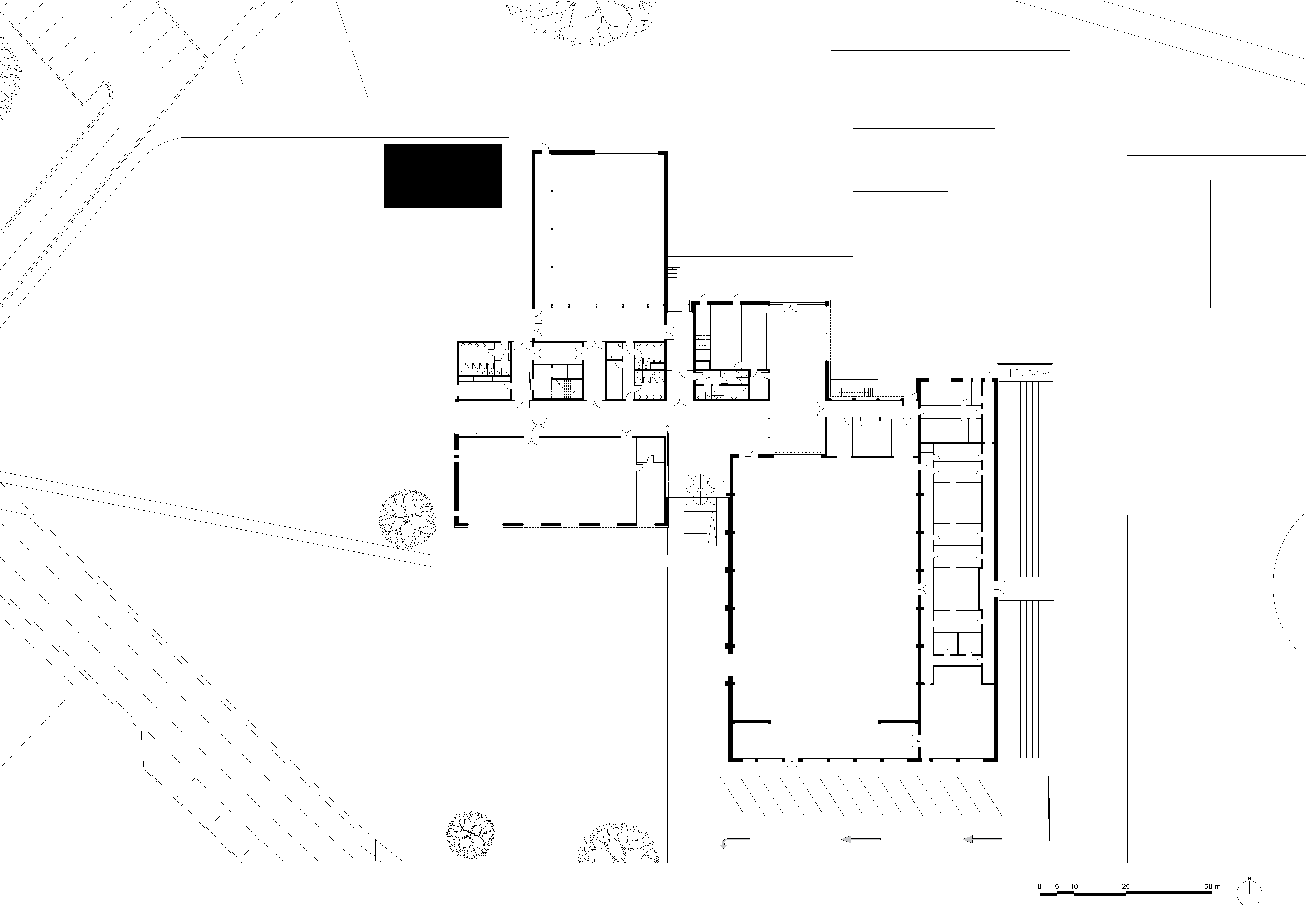 architecture -contemporaine-centre-culturel-sportif-scailmont-manage-rénovation-extension-bois-photo-intérieur-plan-rez-de-chaussée