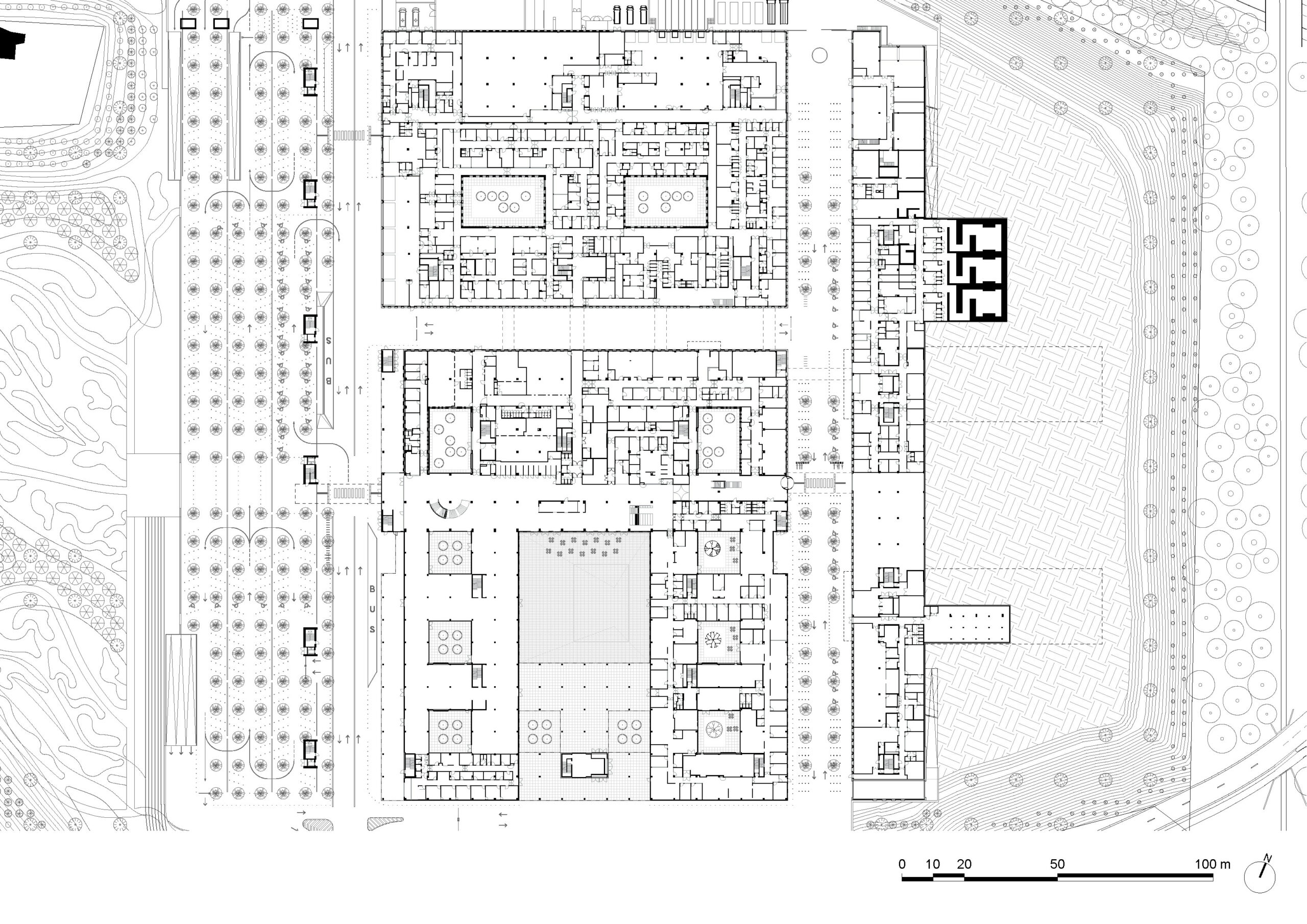 architecture-contemporaine-grand-hopital-de-charleroi-campus-des-viviers-VK-plan-rez-chaussée