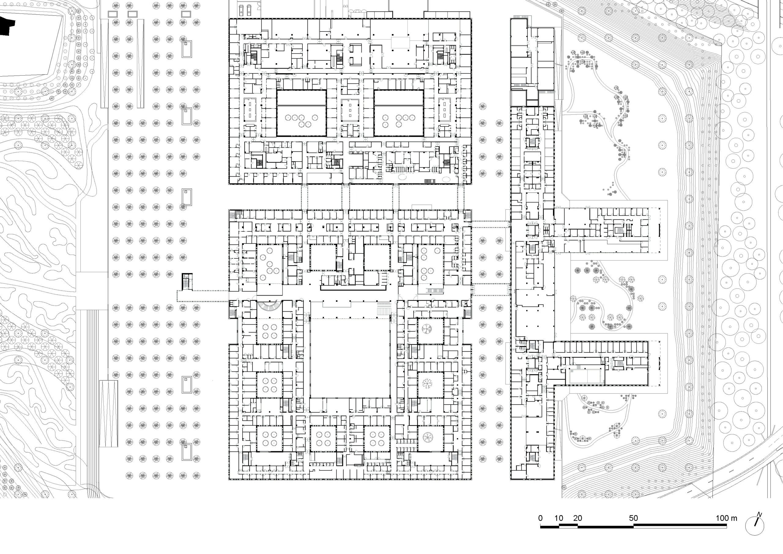 architecture-contemporaine-grand-hopital-de-charleroi-campus-des-viviers-VK-plan-premier-étage